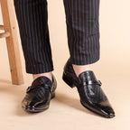 Men's Red Bottom Dress Shoes: Stylish Diamond Embossed Wedding Loafersyes