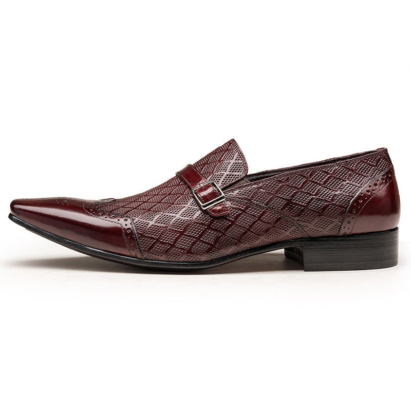 Men's Red Bottom Dress Shoes: Stylish Diamond Embossed Wedding Loafersyes