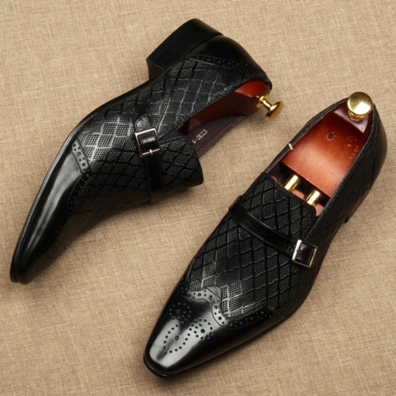 Men's Red Bottom Dress Shoes: Stylish Diamond Embossed Wedding Loafersyes