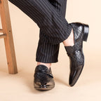 Men's Red Bottom Dress Shoes: Stylish Diamond Embossed Wedding Loafersyes