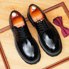 Men's Round Toe Derby: Fashion Chunky Lug Sole Formal Dress