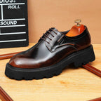 Men's Round Toe Derby: Fashion Chunky Lug Sole Formal Dress