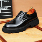 Men's Round Toe Derby: Fashion Chunky Lug Sole Formal Dress