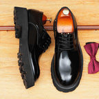 Men's Round Toe Derby: Fashion Chunky Lug Sole Formal Dress