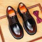 Men's Round Toe Derby: Fashion Chunky Lug Sole Formal Dress