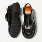 Men's Round Toe Derby: Fashion Chunky Sole Moc Toe Formal