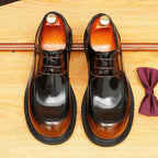 Men's Round Toe Derby: Fashion Chunky Sole Moc Toe Formal