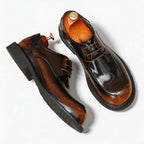Men's Round Toe Derby: Fashion Chunky Sole Moc Toe Formal