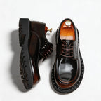 Men's Round Toe Derby: Fashion Chunky Sole Studded Formal