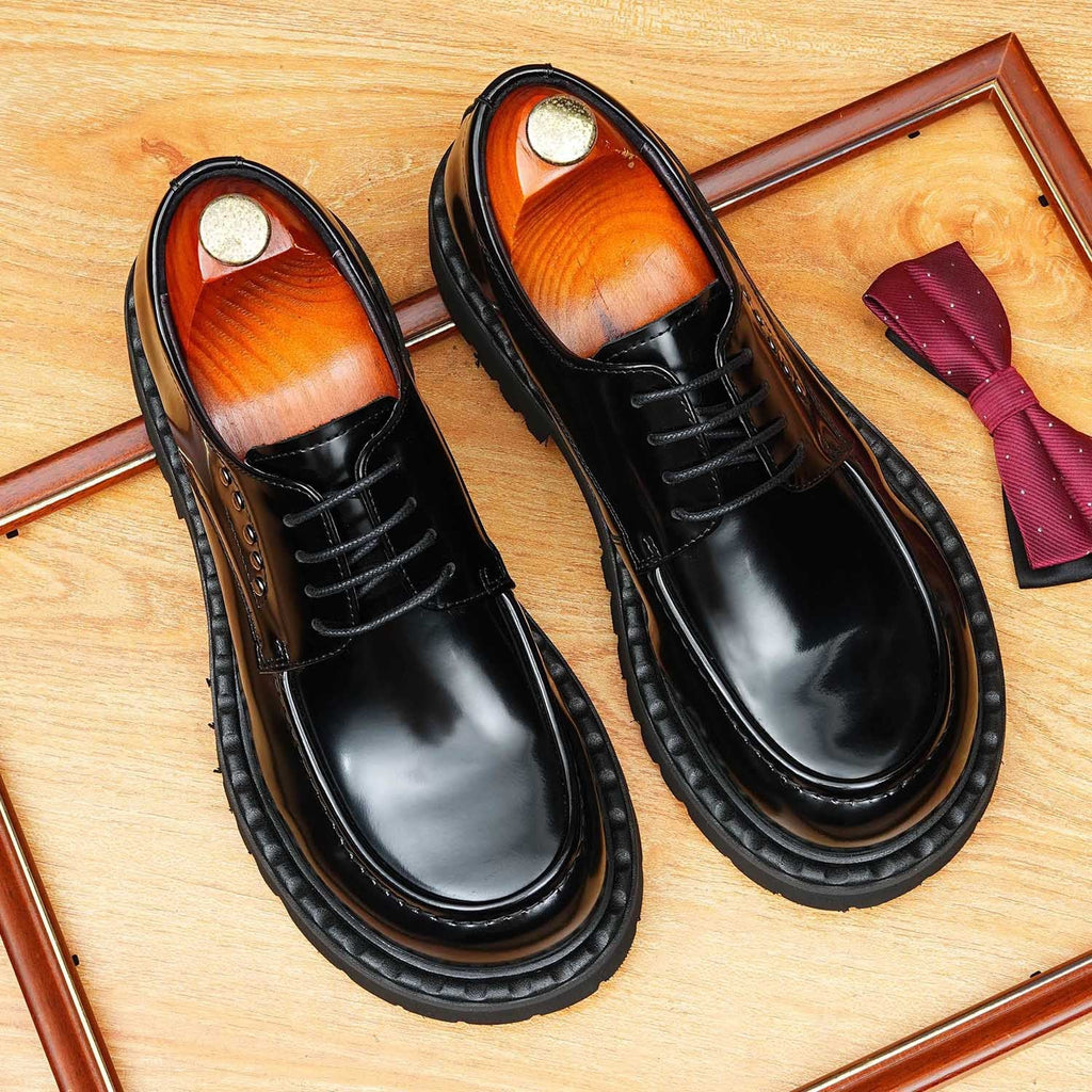 Men's Round Toe Derby: Fashion Chunky Sole Studded Formal