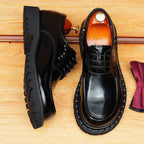 Men's Round Toe Derby: Fashion Chunky Sole Studded Formal