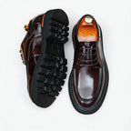Men's Round Toe Derby: Fashion Contrast Welt Chunky Formal