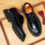 Men's Round Toe Derby: Fashion Contrast Welt Chunky Formal