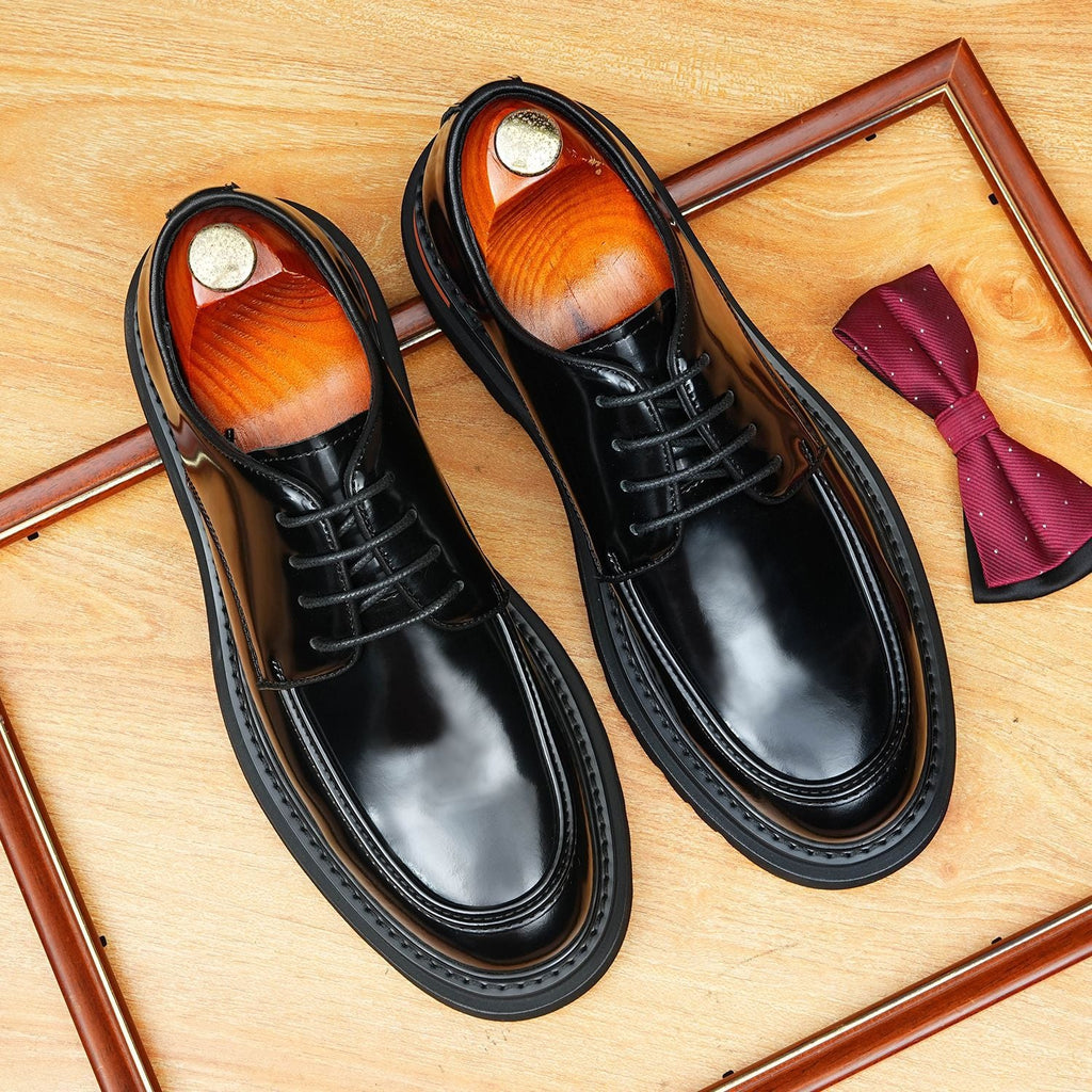 Men's Round Toe Derby: Fashion Contrast Welt Chunky Formal