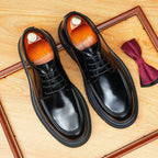 Men's Round Toe Derby: Fashion Contrast Welt Chunky Formal