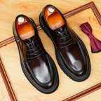 Men's Round Toe Derby: Fashion Contrast Welt Chunky Formal
