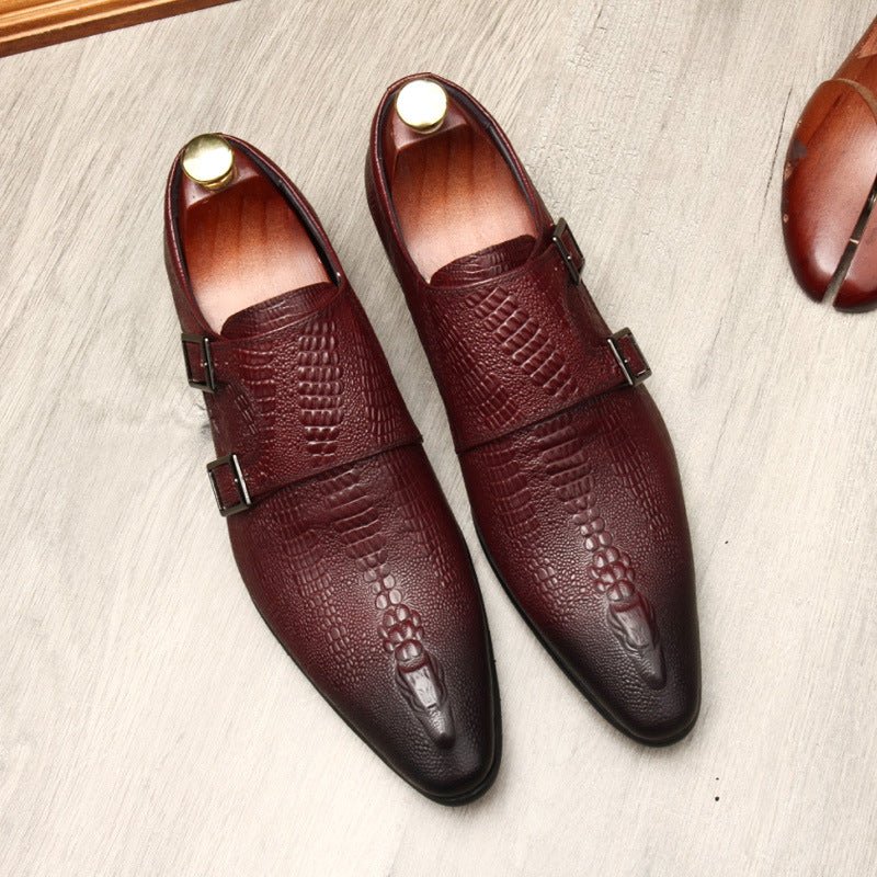 Men's Scaly Twin - Buckle Shoes: Fashion Elite - Groomsman Dress Shoesyes