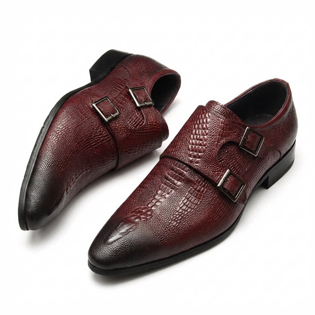 Men's Scaly Twin - Buckle Shoes: Fashion Elite - Groomsman Dress Shoesyes