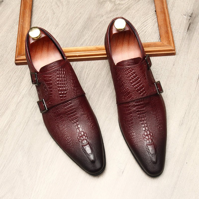 Men's Scaly Twin - Buckle Shoes: Fashion Elite - Groomsman Dress Shoesyes