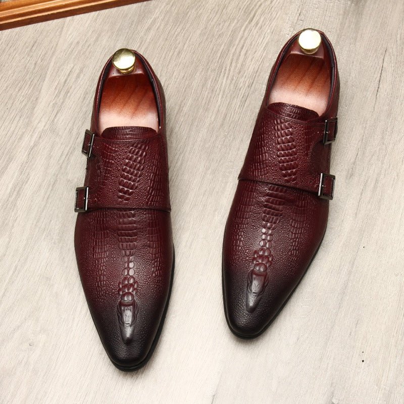 Men's Scaly Twin - Buckle Shoes: Fashion Elite - Groomsman Dress Shoesyes