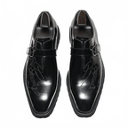 Men's Script Etched Monk Shoes: Fashion Gala Wedding Dress Shoesyes