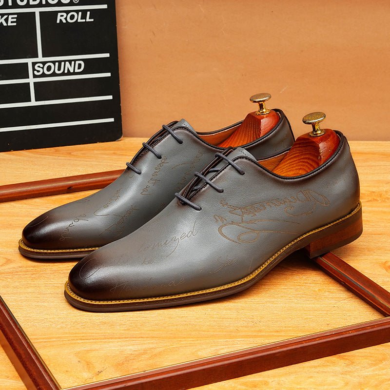Men's Script Leather Oxford Dress Shoes | Luxury Wedding Footwearyes