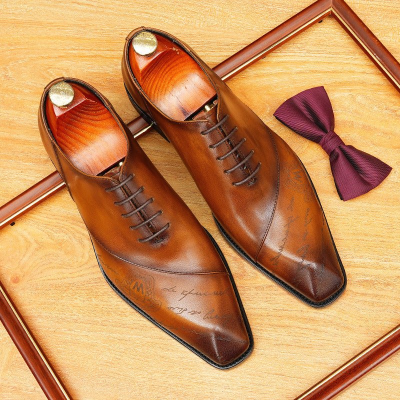 Men's Script Oxford Dress Shoes | Bespoke Artisan Footwearyes