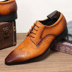 Men's Script Print Derby Shoes: Stylish Wedding Formal Dress Shoesyes