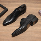 Men's Script Print Derby Shoes: Stylish Wedding Formal Dress Shoesyes