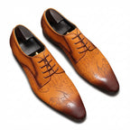 Men's Script Print Derby Shoes: Stylish Wedding Formal Dress Shoesyes