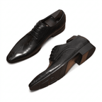 Men's Script Print Derby Shoes: Stylish Wedding Formal Dress Shoesyes