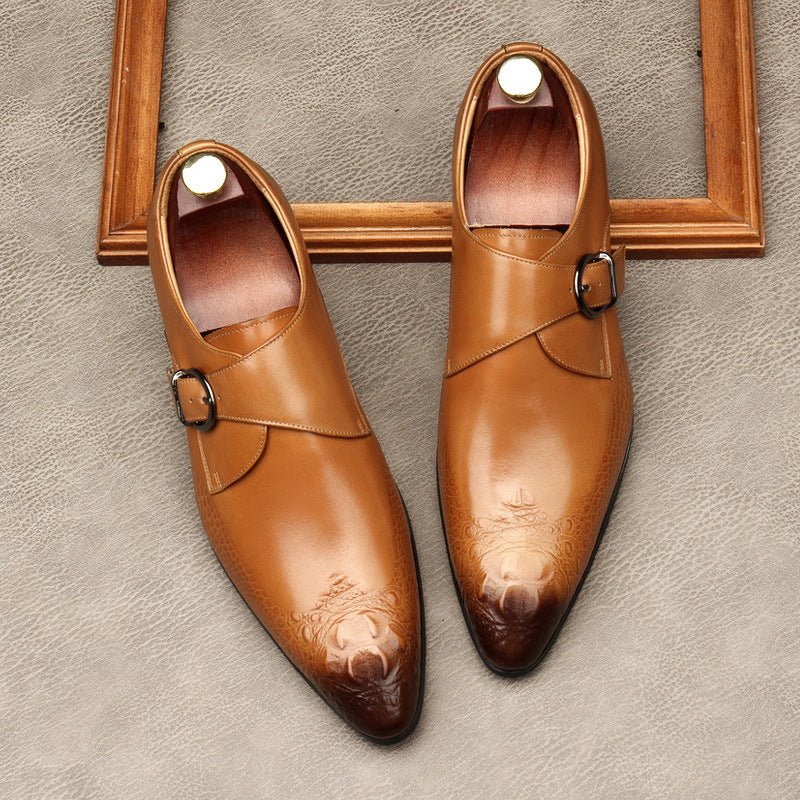 Men's Single - Strap Monk Shoes: Fashion Grand - Rite Dress Shoesyes