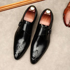 Men's Single - Strap Monk Shoes: Fashion Grand - Rite Dress Shoesyes