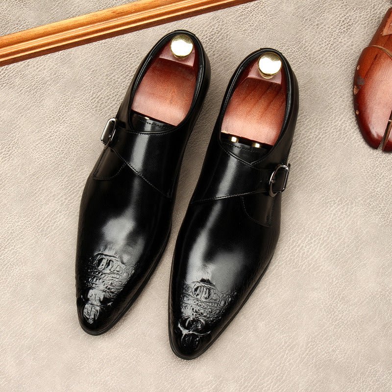 Men's Single - Strap Monk Shoes: Fashion Grand - Rite Dress Shoesyes