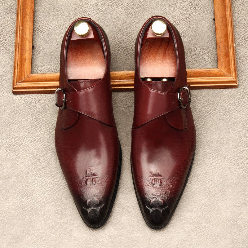 Men's Single - Strap Monk Shoes: Fashion Grand - Rite Dress Shoesyes