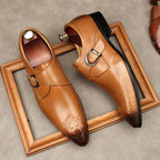 Men's Single - Strap Monk Shoes: Fashion Grand - Rite Dress Shoesyes