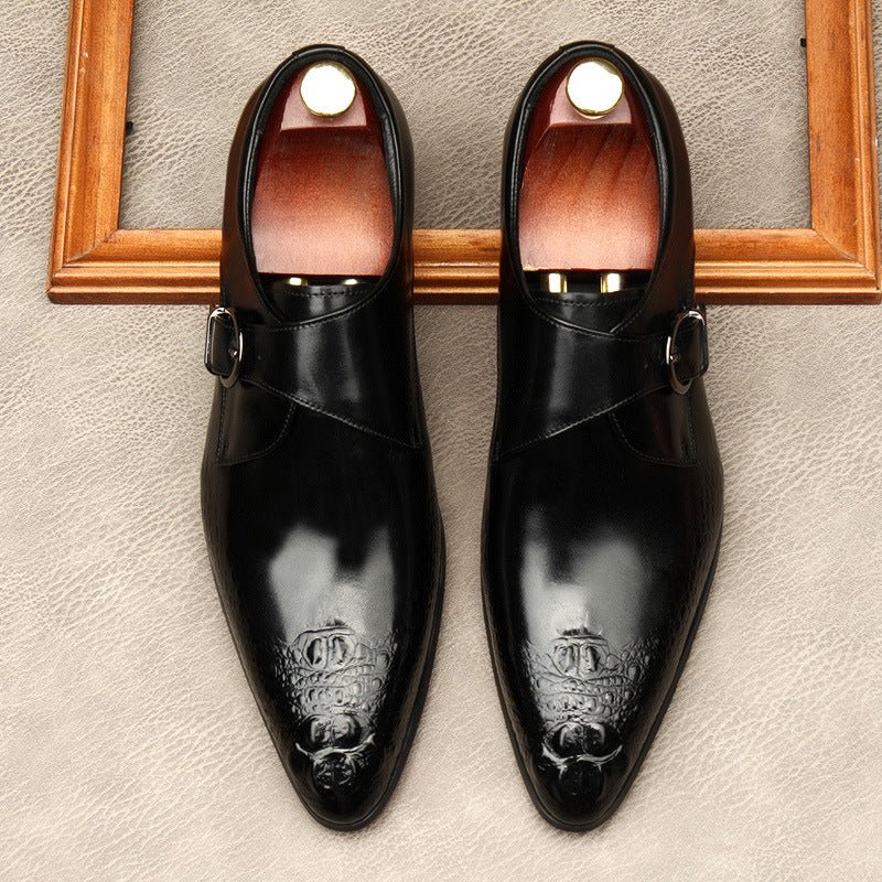 Men's Single - Strap Monk Shoes: Fashion Grand - Rite Dress Shoesyes