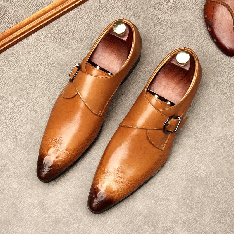 Men's Single - Strap Monk Shoes: Fashion Grand - Rite Dress Shoesyes