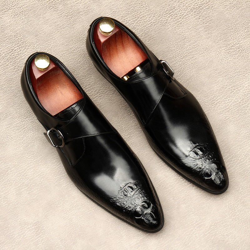 Men's Single - Strap Monk Shoes: Fashion Grand - Rite Dress Shoesyes