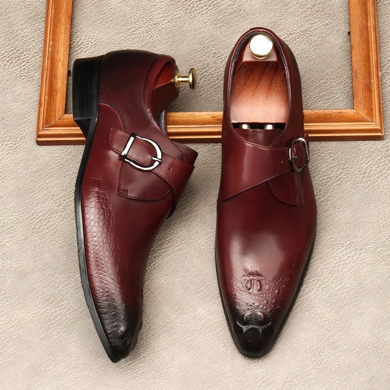 Men's Single - Strap Monk Shoes: Fashion Grand - Rite Dress Shoesyes