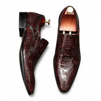 Men's Skull Embossed Dress Shoes: Stylish Pointed Toe Wedding Loafersyes