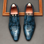 Men's Skull Embossed Dress Shoes: Stylish Pointed Toe Wedding Loafersyes
