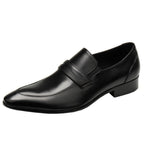Men's Sleek Penny Loafers: Stylish Pointed Toe Wedding Dress Shoesyes