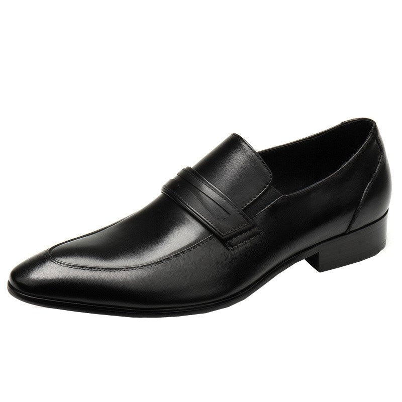 Men's Sleek Penny Loafers: Stylish Pointed Toe Wedding Dress Shoesyes