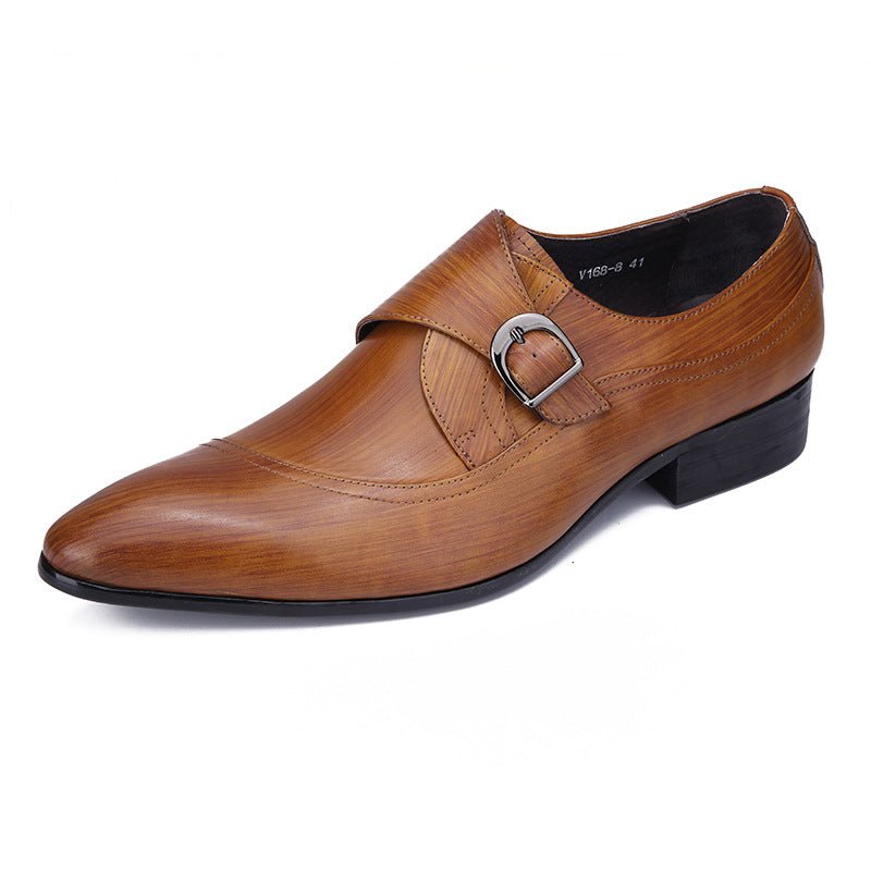 Men's Sleek Single Buckle Shoes: Posh Fashion Reception Dress Shoesyes