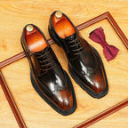 Men's Square Toe Brogue Derby: Fashion Chunky Formal Dress