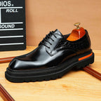 Men's Square Toe Derby: Fashion Contrast Welt Chunky Formal