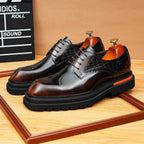 Men's Square Toe Derby: Fashion Contrast Welt Chunky Formal