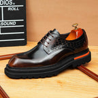 Men's Square Toe Derby: Fashion Contrast Welt Chunky Formal