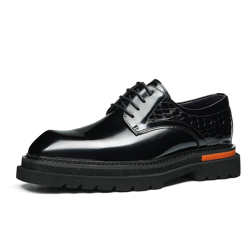 Men's Square Toe Derby: Fashion Contrast Welt Chunky Formal